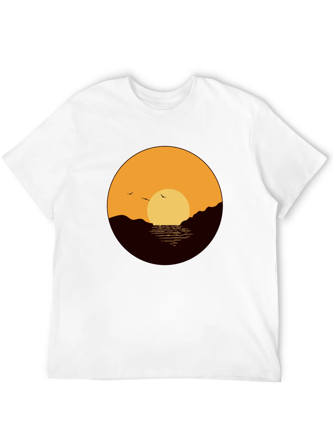 Sunset Graphic Tee - Black Casual Shirt