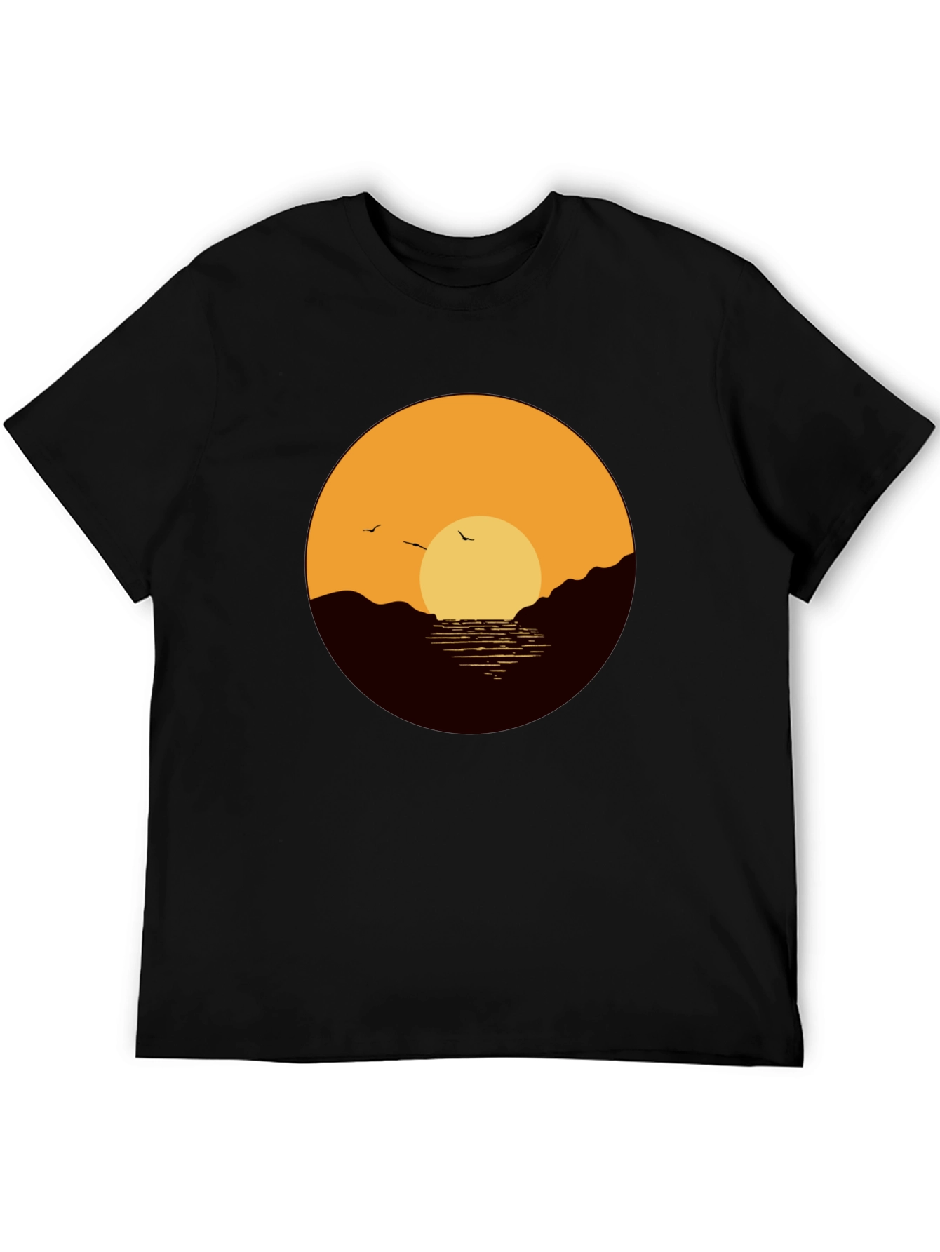 Sunset Graphic Tee - Black Casual Shirt