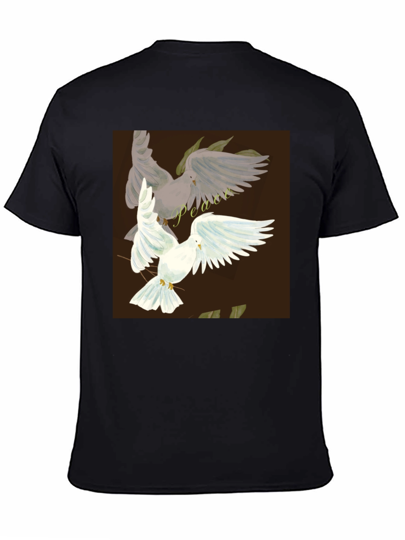 Peace Dove Graphic Black T-Shirt