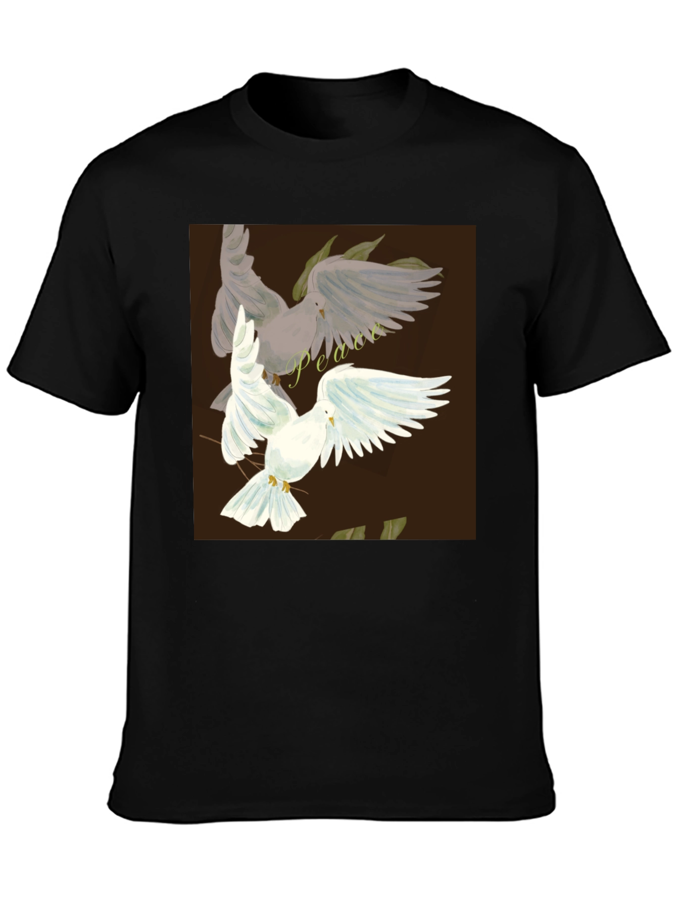 Peace Dove Graphic Black T-Shirt
