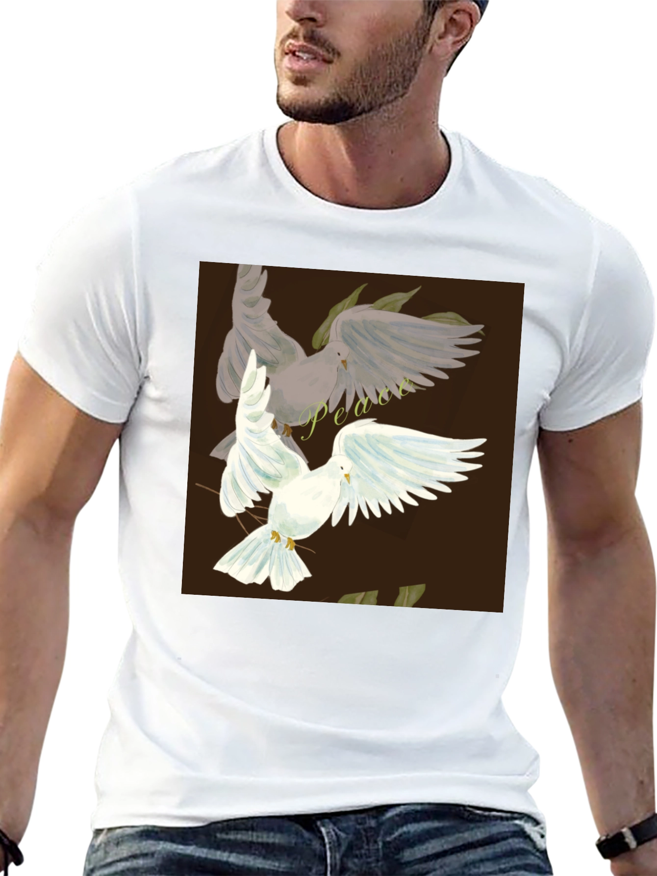 Peace Dove Graphic Black T-Shirt
