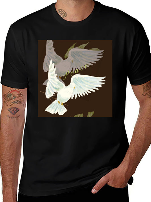Peace Dove Graphic Black T-Shirt