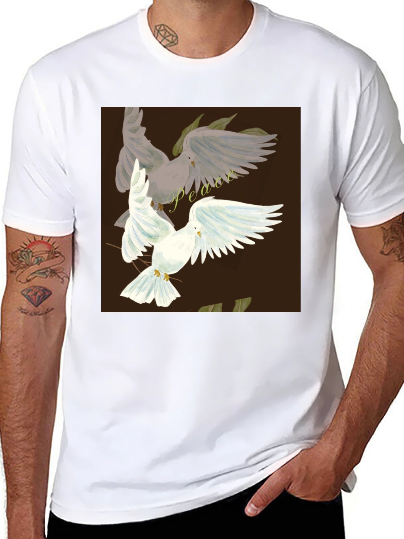 Peace Dove Graphic Black T-Shirt