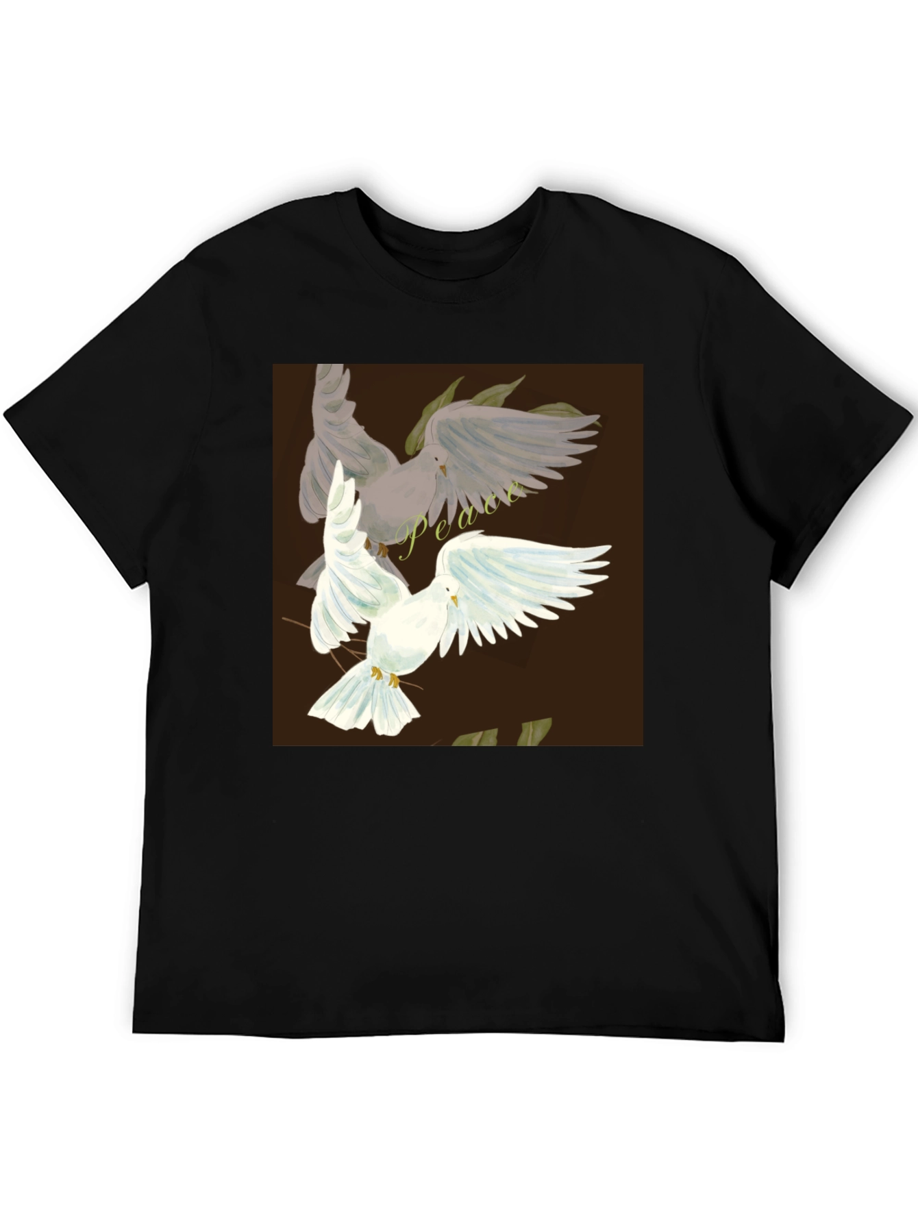 Peace Dove Graphic Black T-Shirt