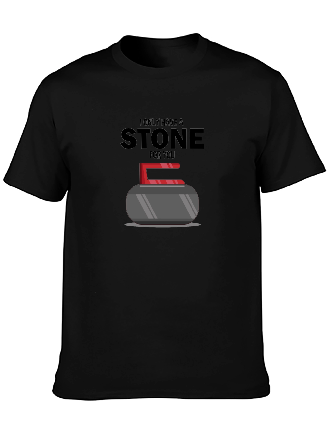 Funny Curling Stone Graphic T-Shirt
