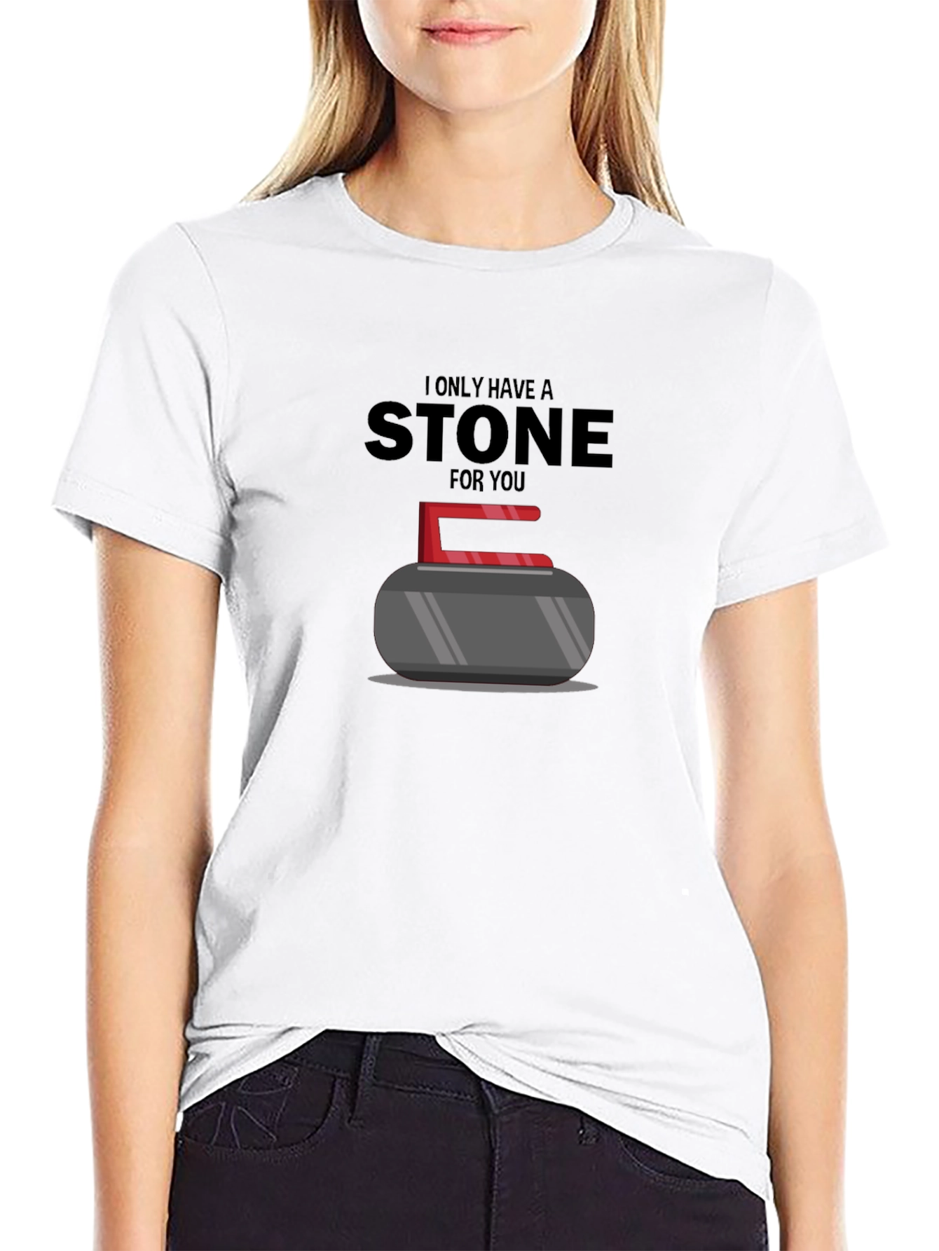 Funny Curling Stone Graphic T-Shirt