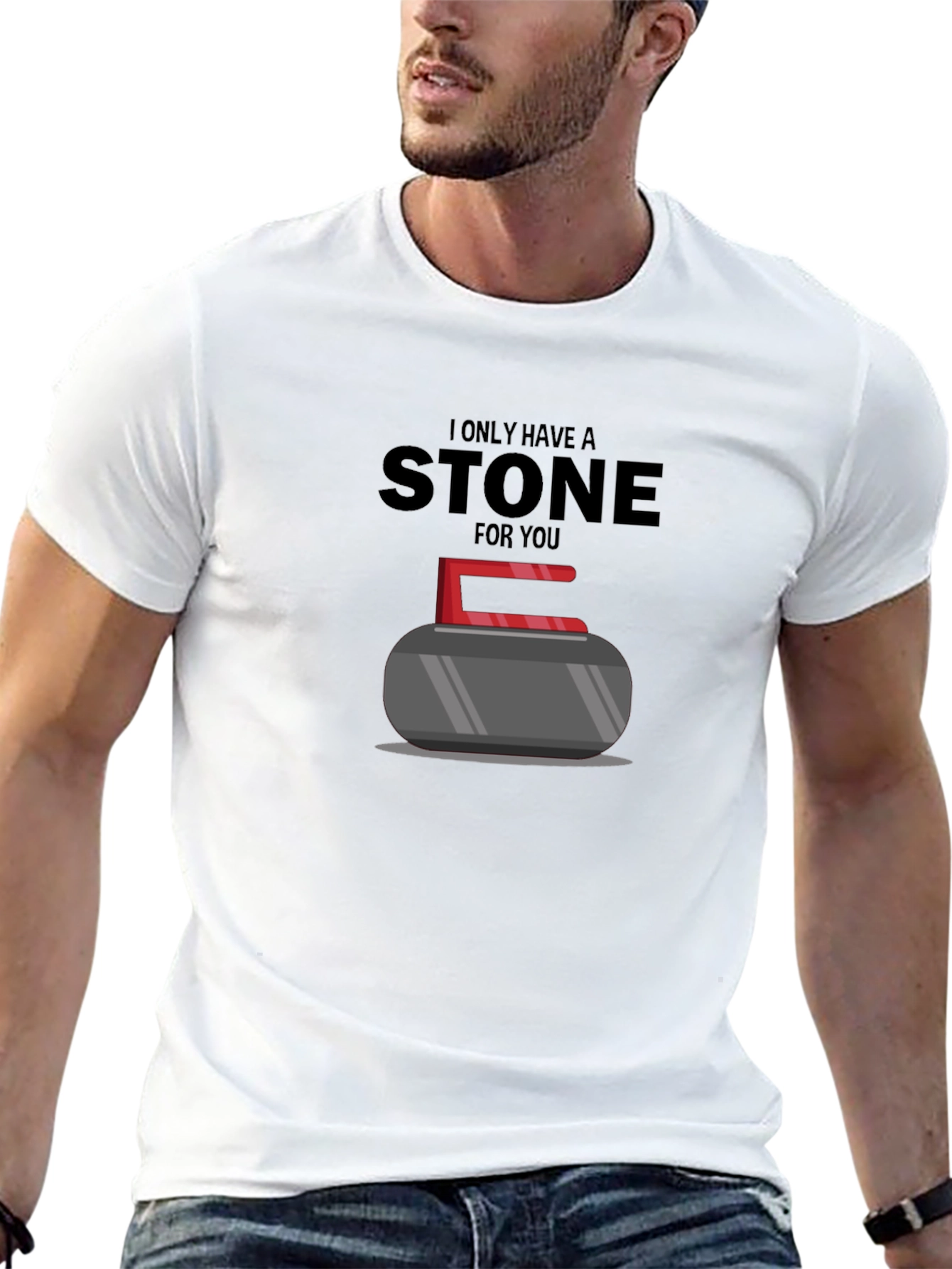 Funny Curling Stone Graphic T-Shirt
