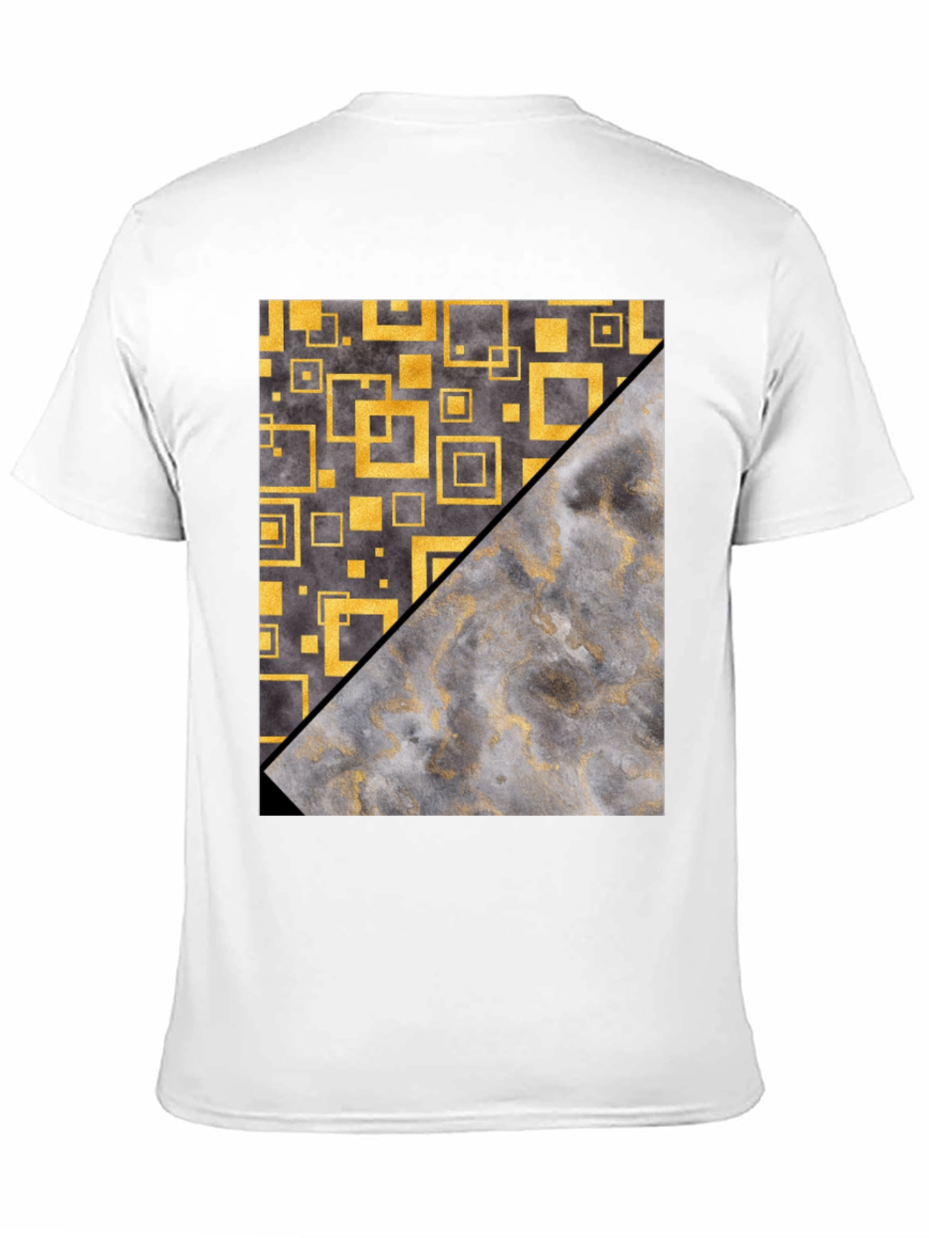 Geometric Gold & Gray Mens Tee