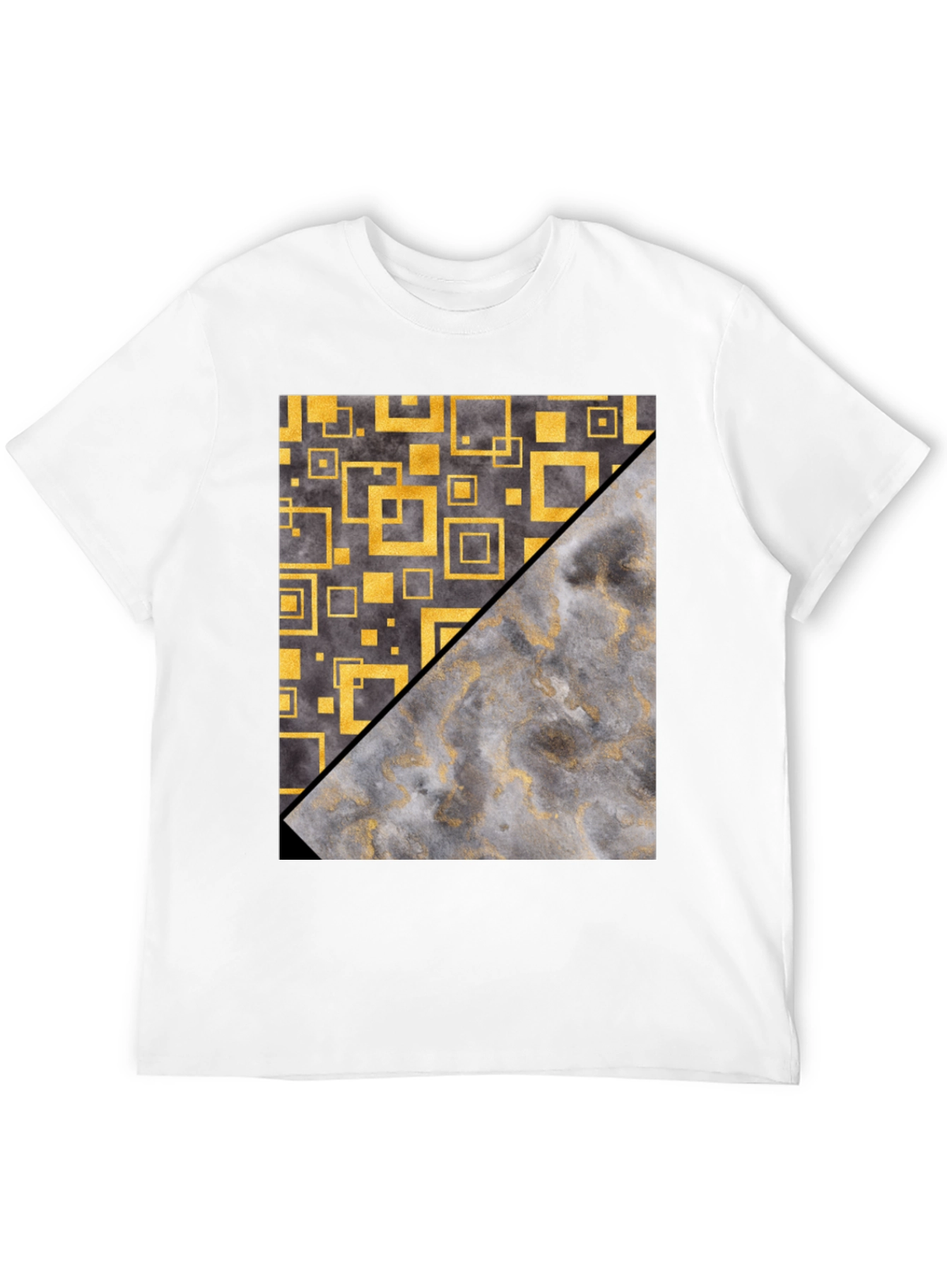 Geometric Gold & Gray Mens Tee