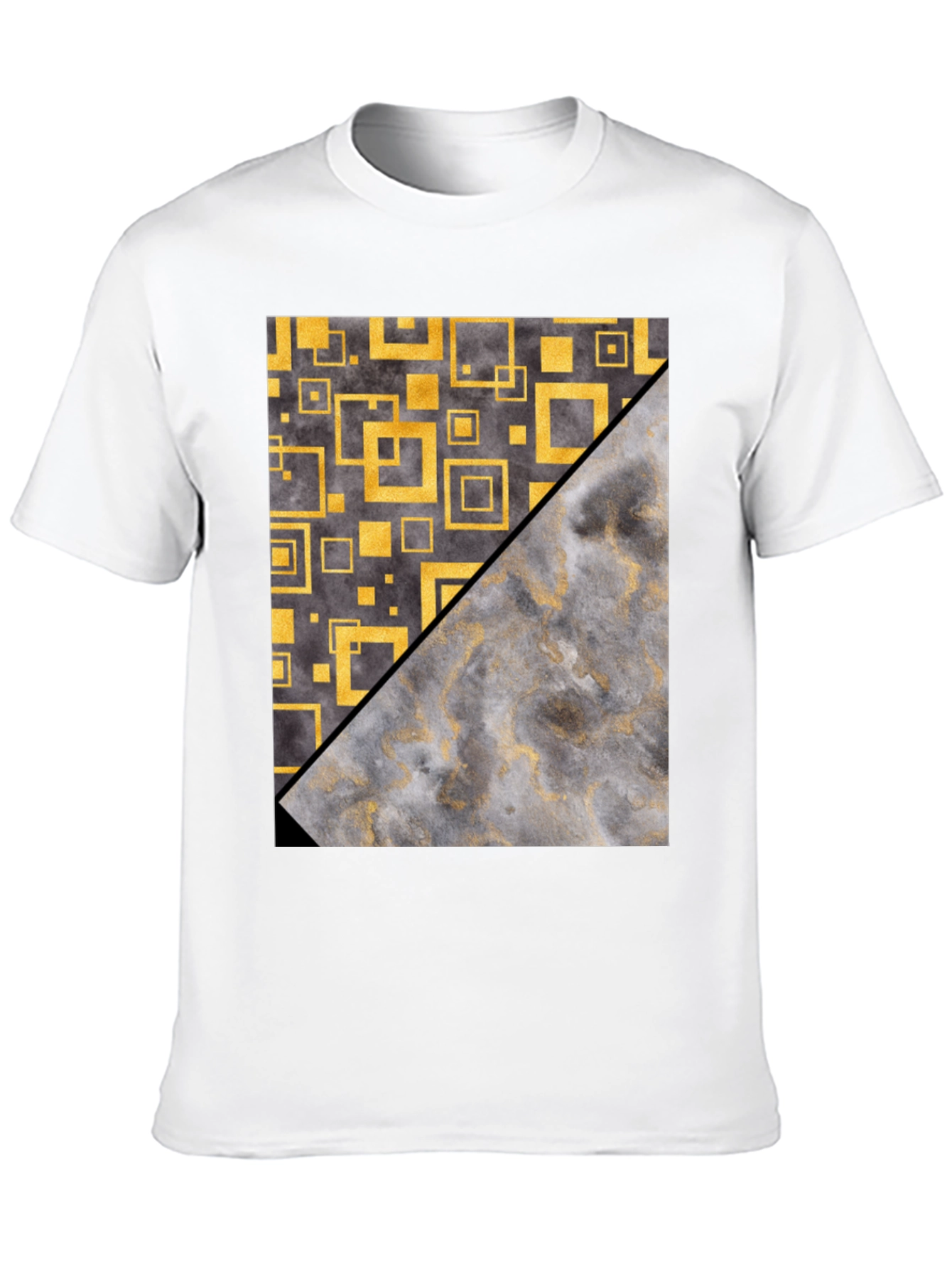 Geometric Gold & Gray Mens Tee