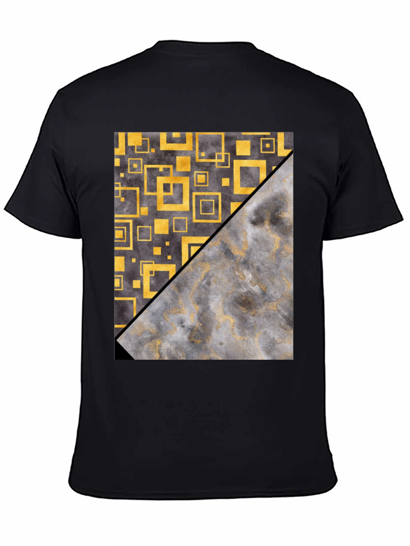 Geometric Gold & Gray Mens Tee