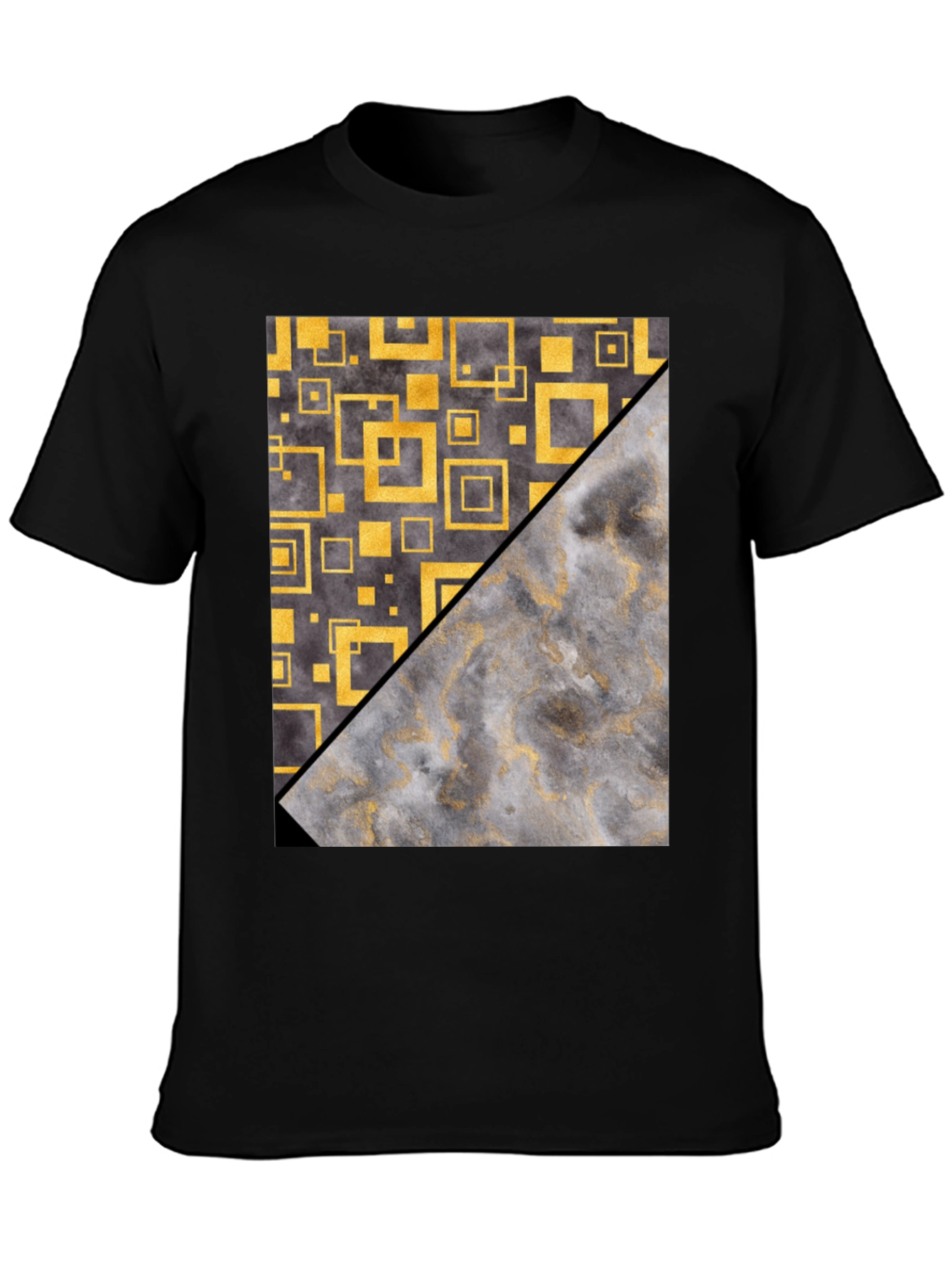 Geometric Gold & Gray Mens Tee