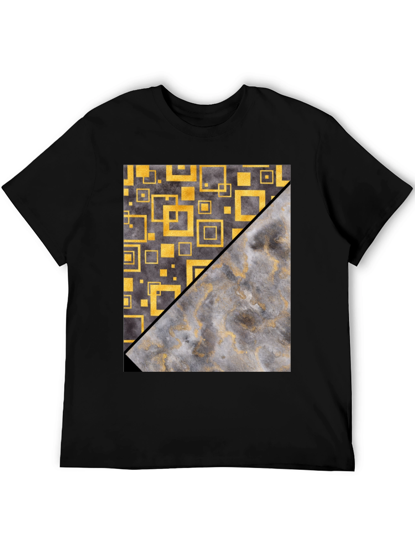 Geometric Gold & Gray Mens Tee
