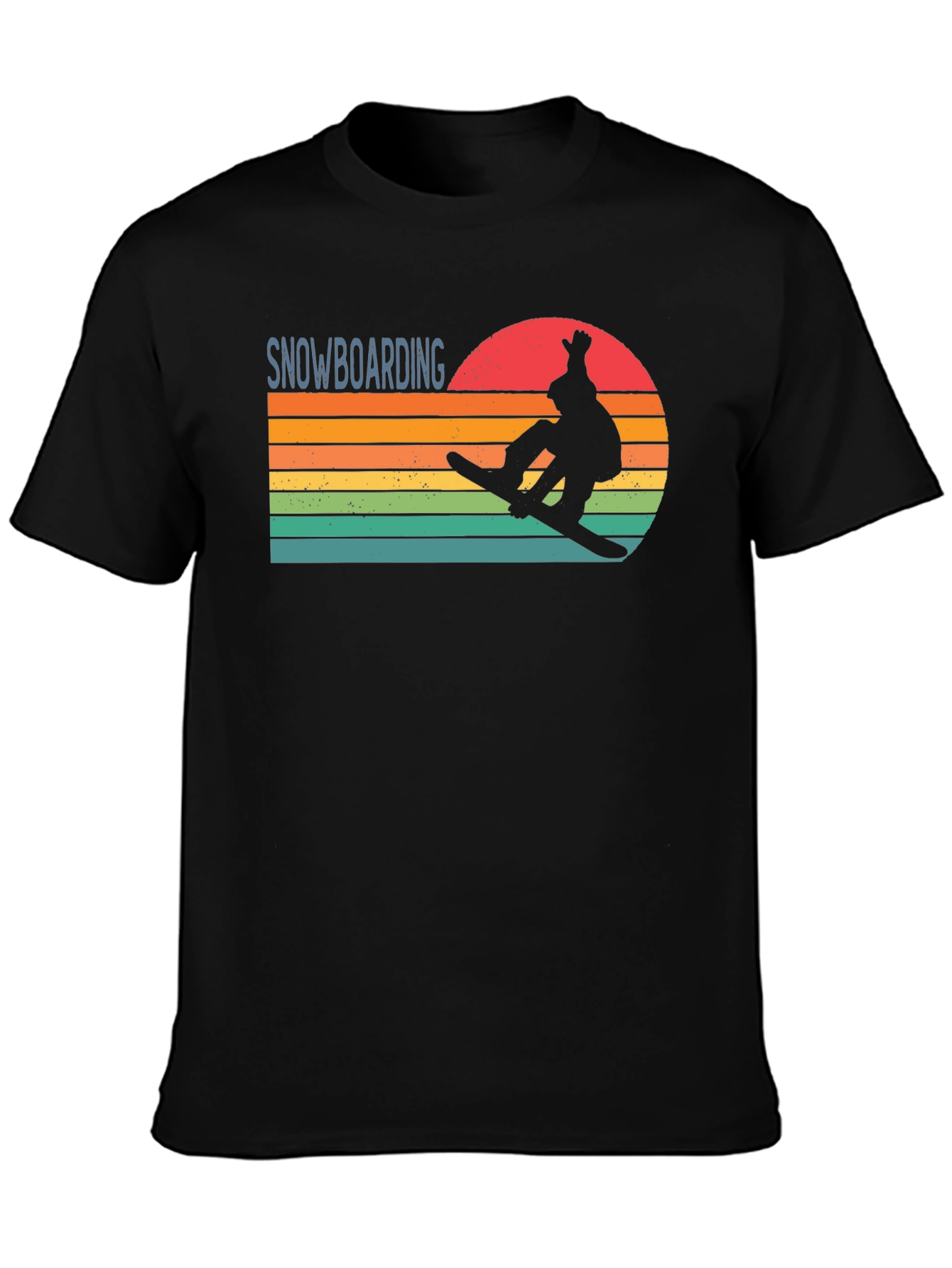 Snowboarding Retro Sunset Graphic Tee