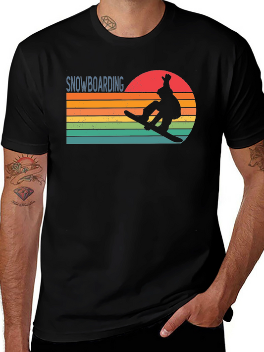 Snowboarding Retro Sunset Graphic Tee