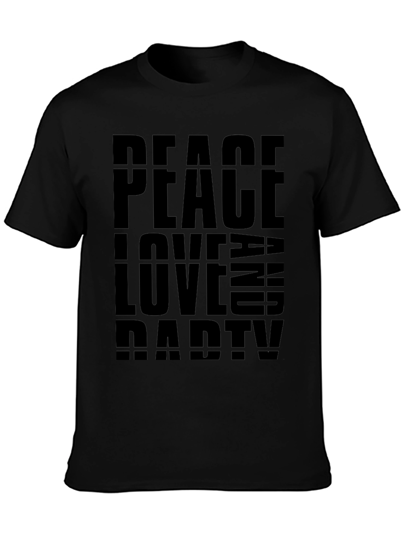 Peace Love Party Graphic Tee - Black T-Shirt