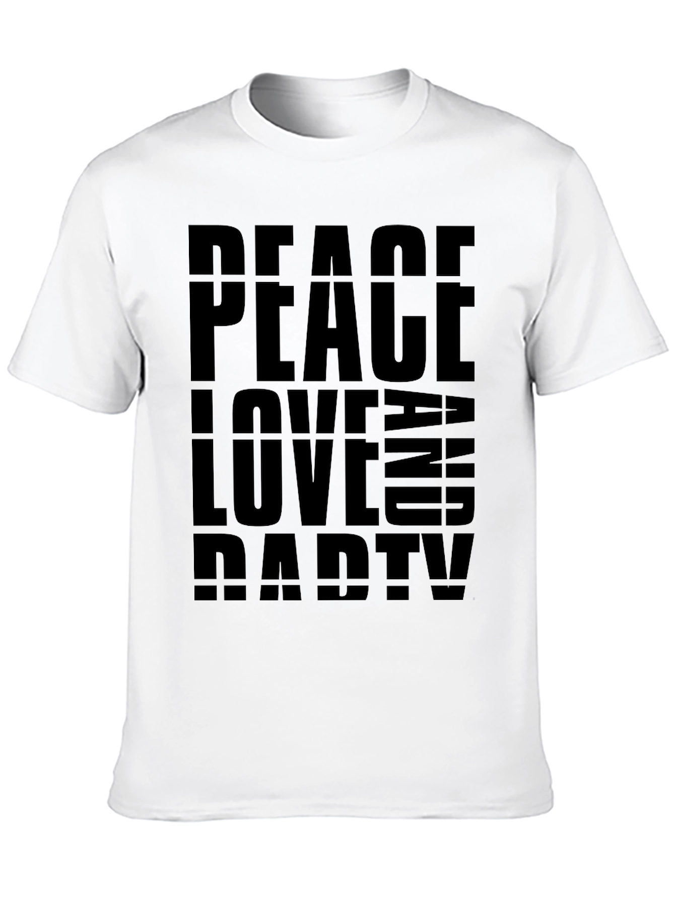 Peace Love Party Graphic Tee - Black T-Shirt