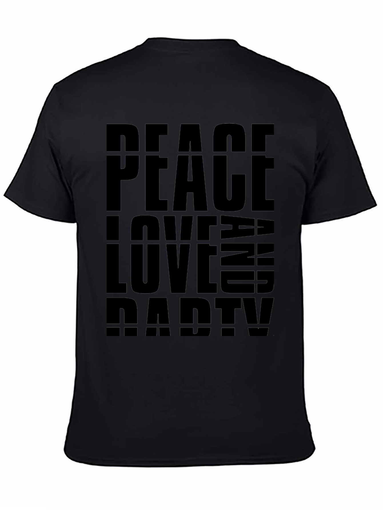 Peace Love Party Graphic Tee - Black T-Shirt