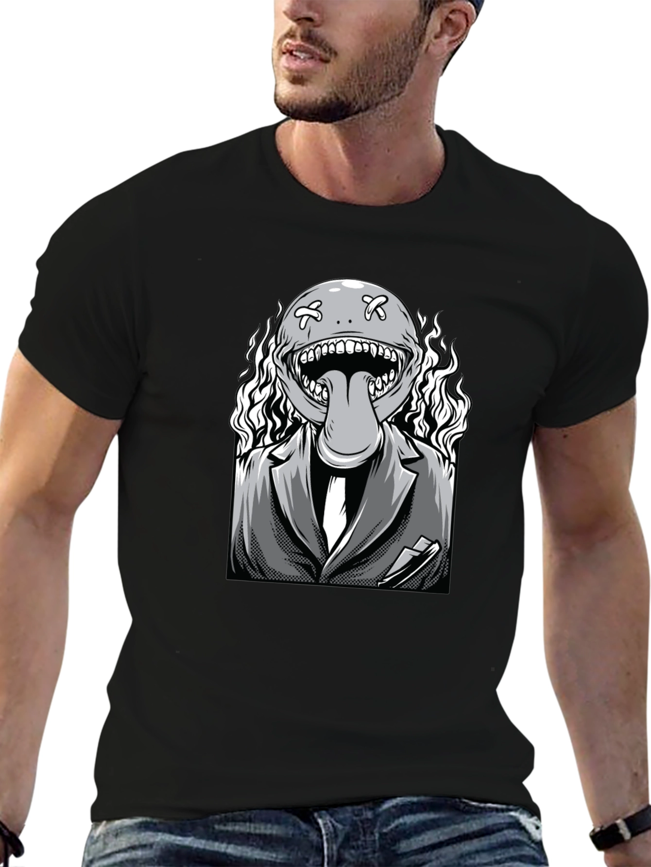 Monster Graphic Black T-Shirt