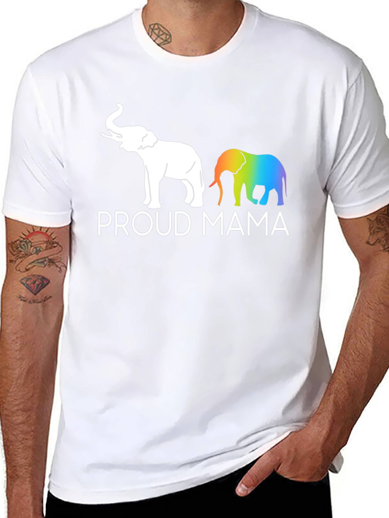 Proud Mama Elephant Graphic Tee - Black Unisex