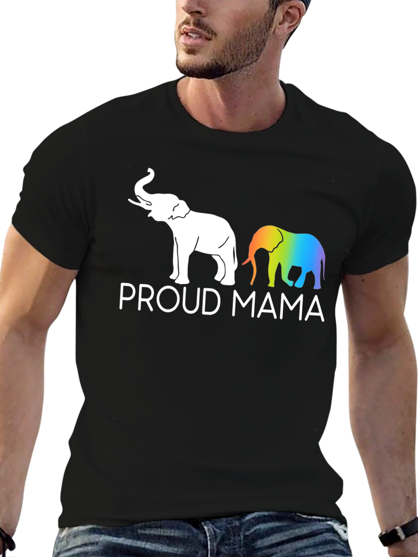 Proud Mama Elephant Graphic Tee - Black Unisex