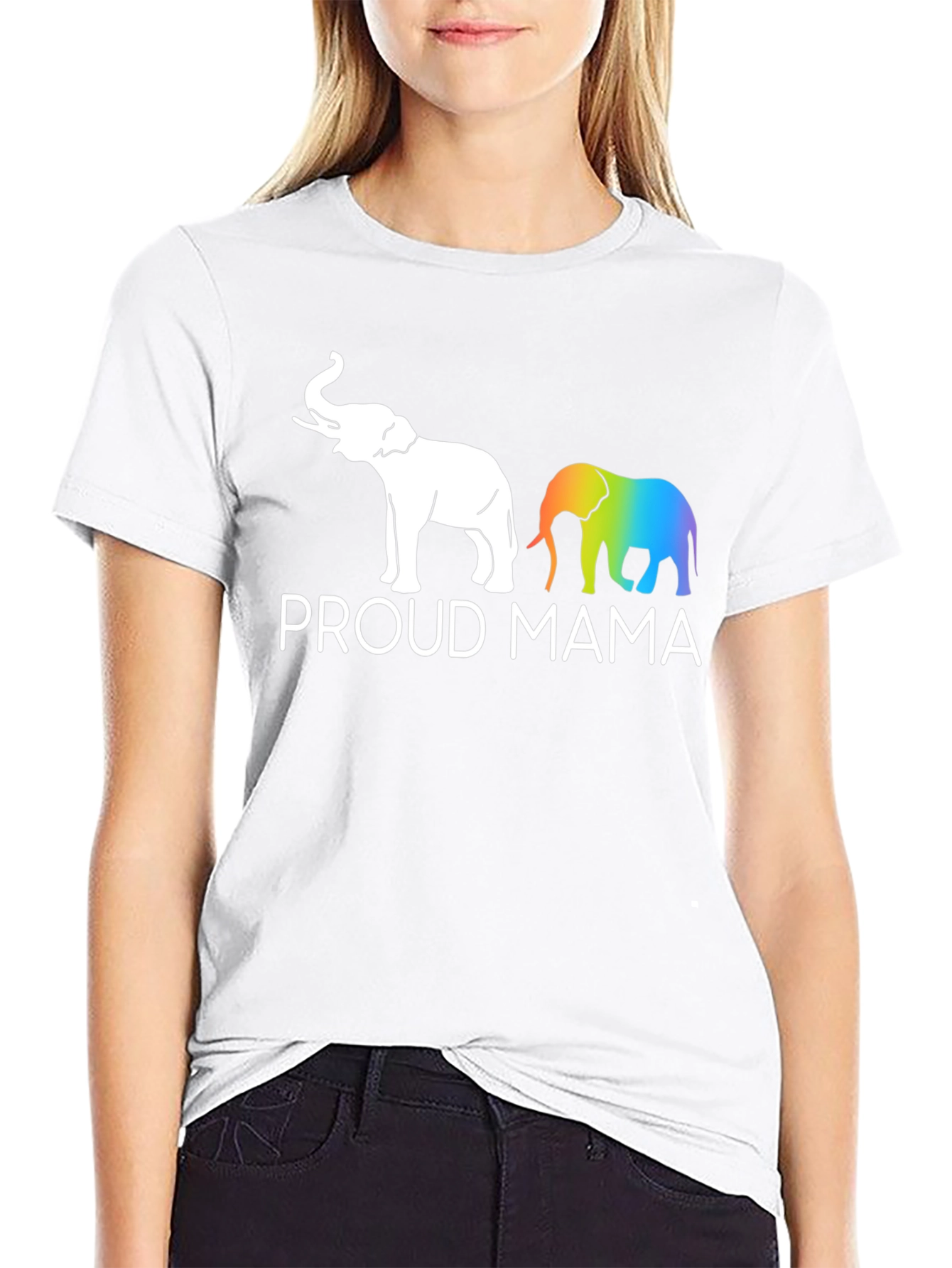 Proud Mama Elephant Graphic Tee - Black Unisex