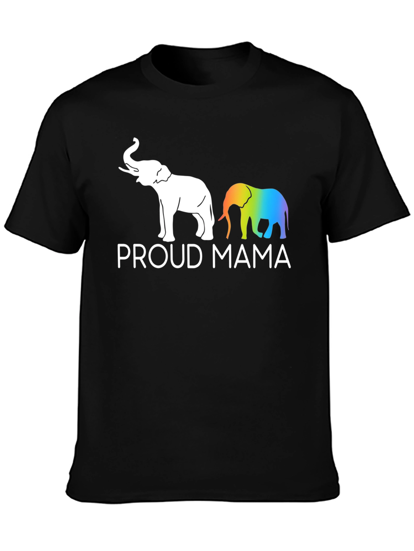 Proud Mama Elephant Graphic Tee - Black Unisex