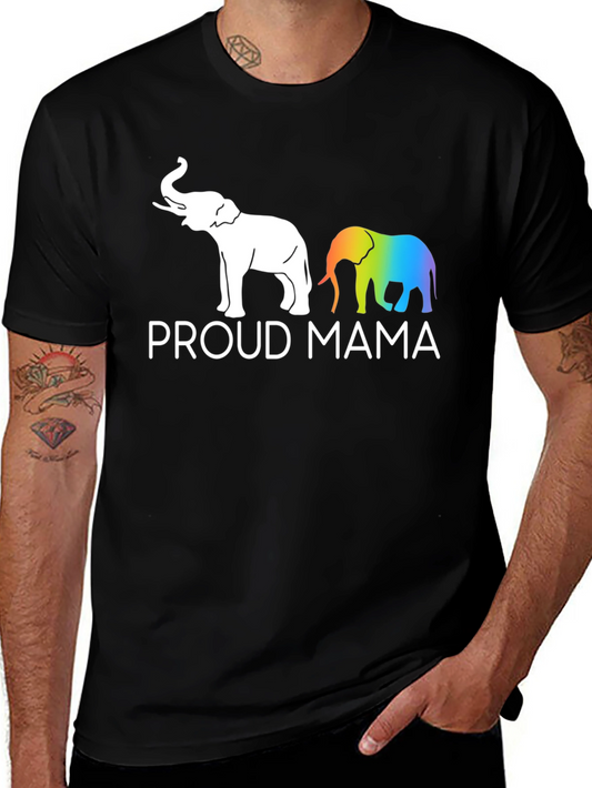 Proud Mama Elephant Graphic Tee - Black Unisex