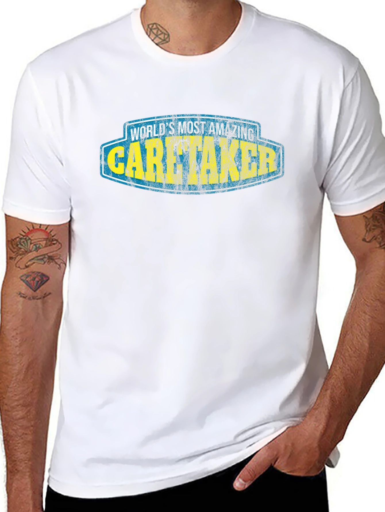 Worlds Most Amazing Caretaker Black T-Shirt