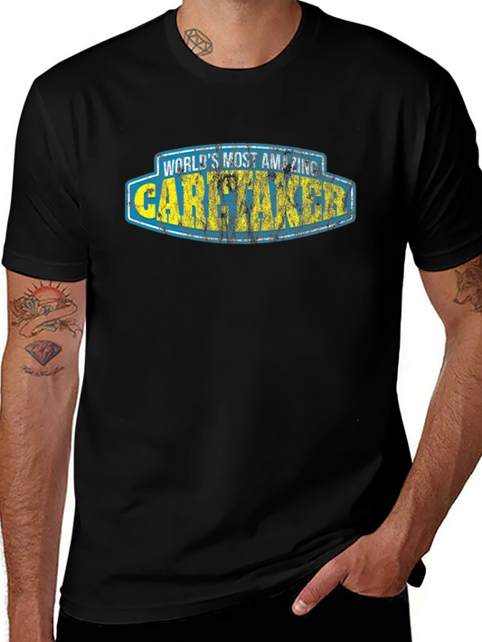 Worlds Most Amazing Caretaker Black T-Shirt