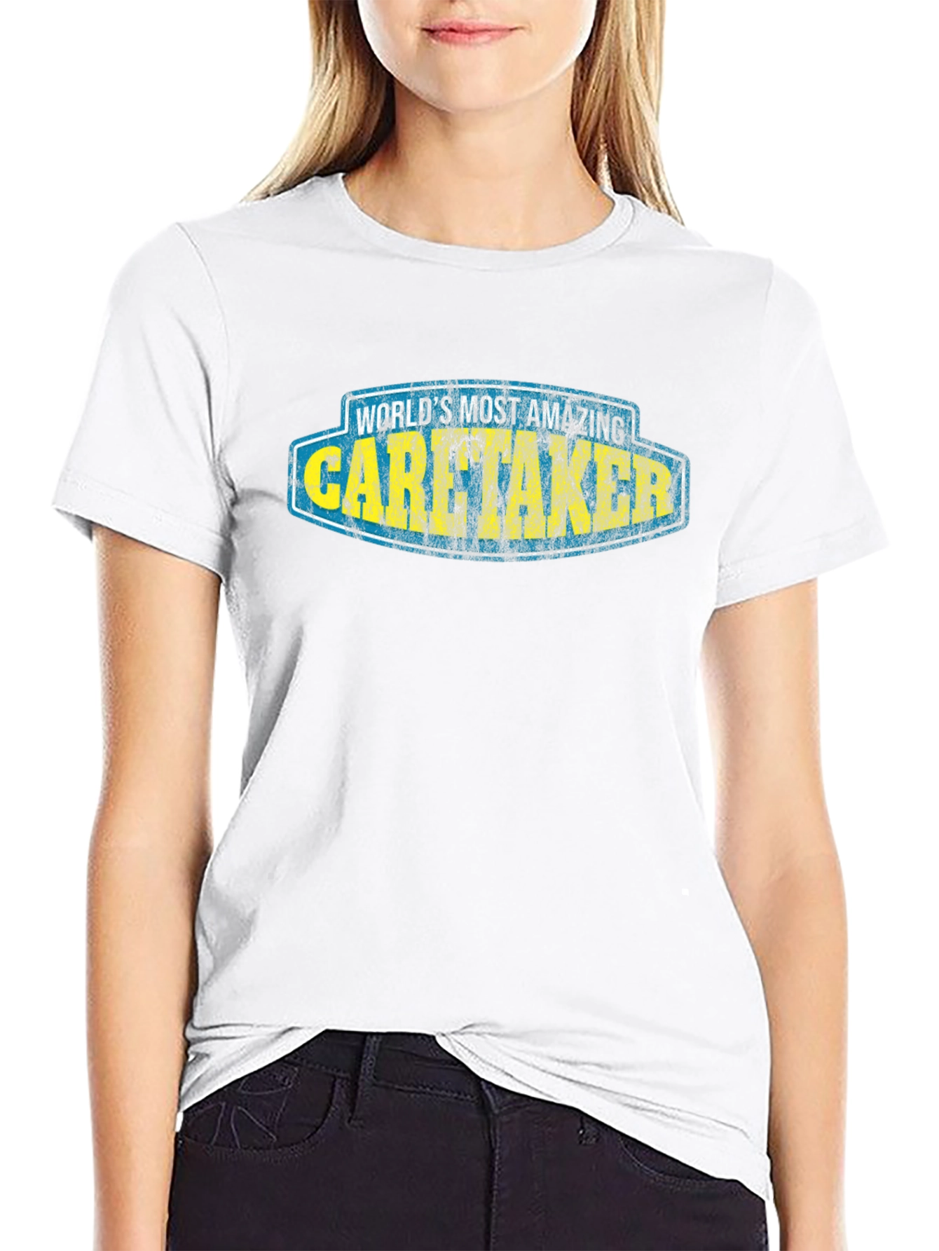 Worlds Most Amazing Caretaker Black T-Shirt