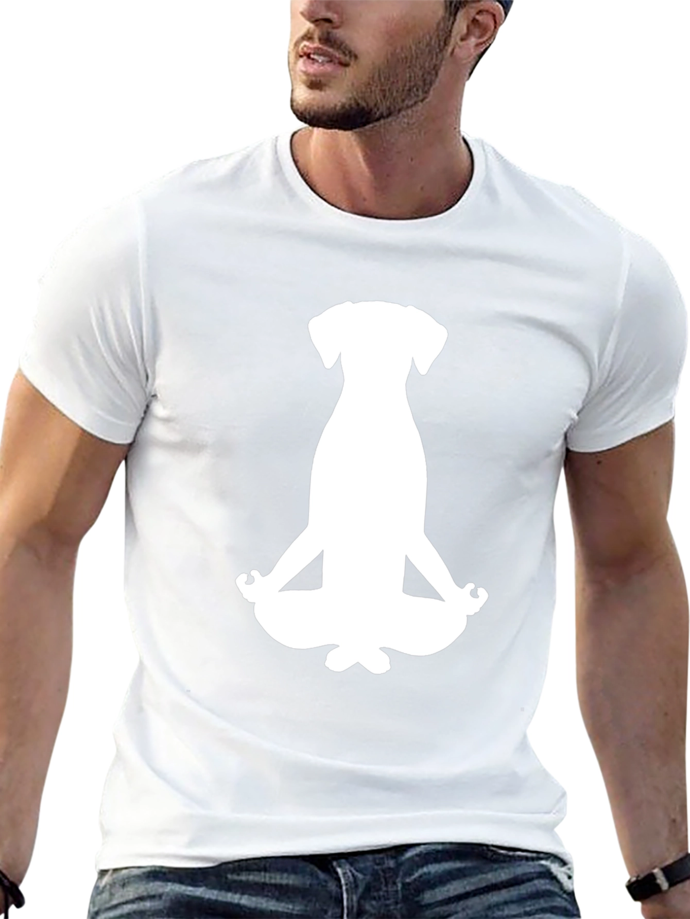 Meditating Dog Graphic Tee - Black