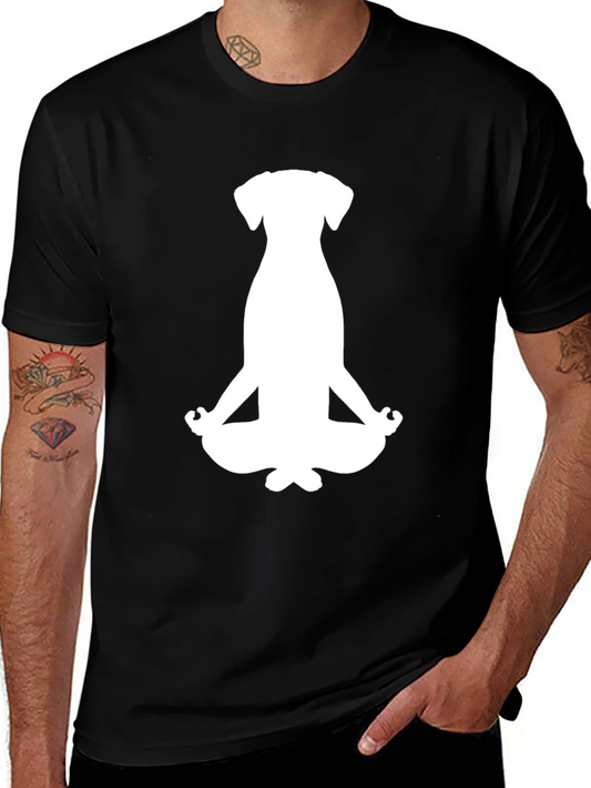 Meditating Dog Graphic Tee - Black