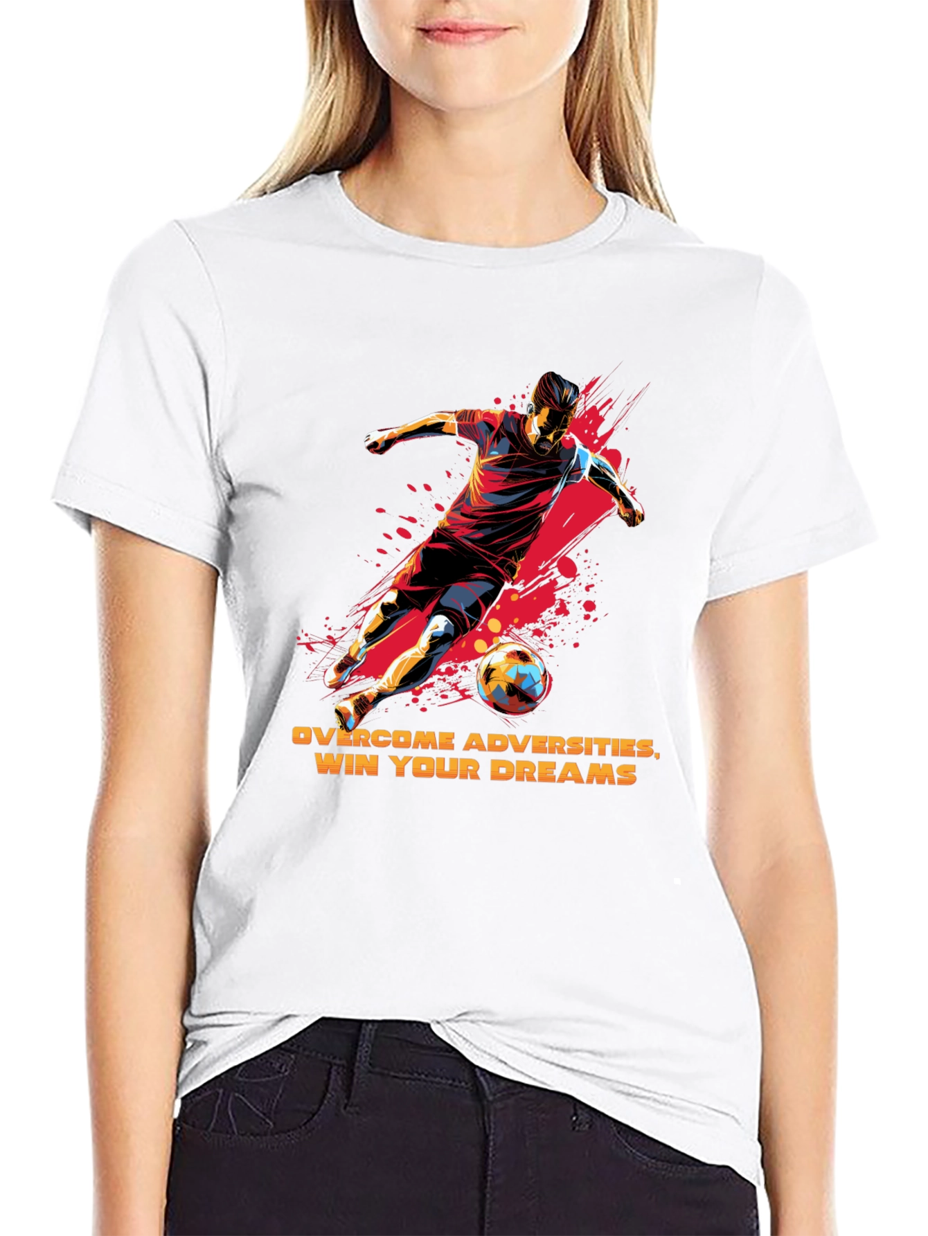 Soccer Player Graphic T-Shirt - Overcome Adversities
