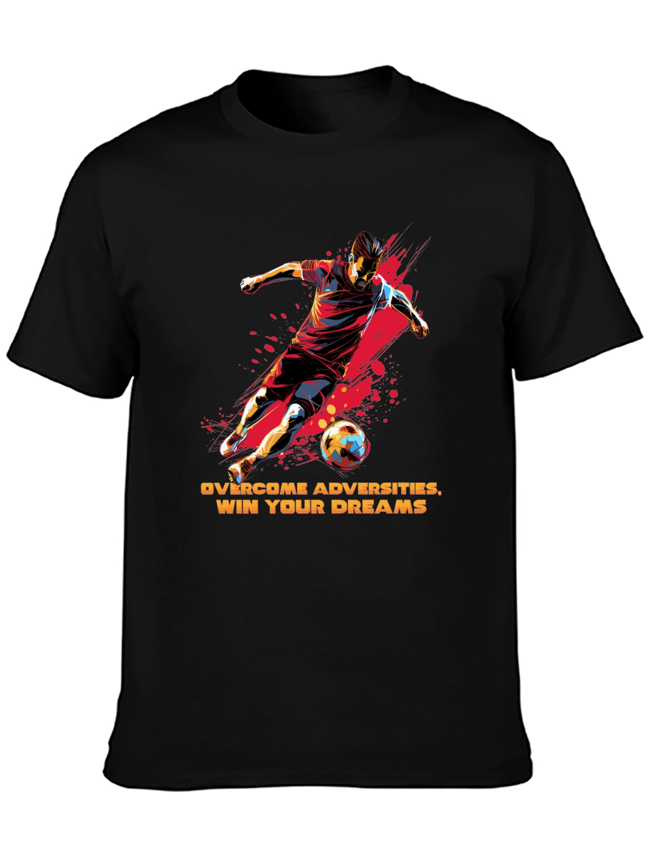Soccer Player Graphic T-Shirt - Overcome Adversities