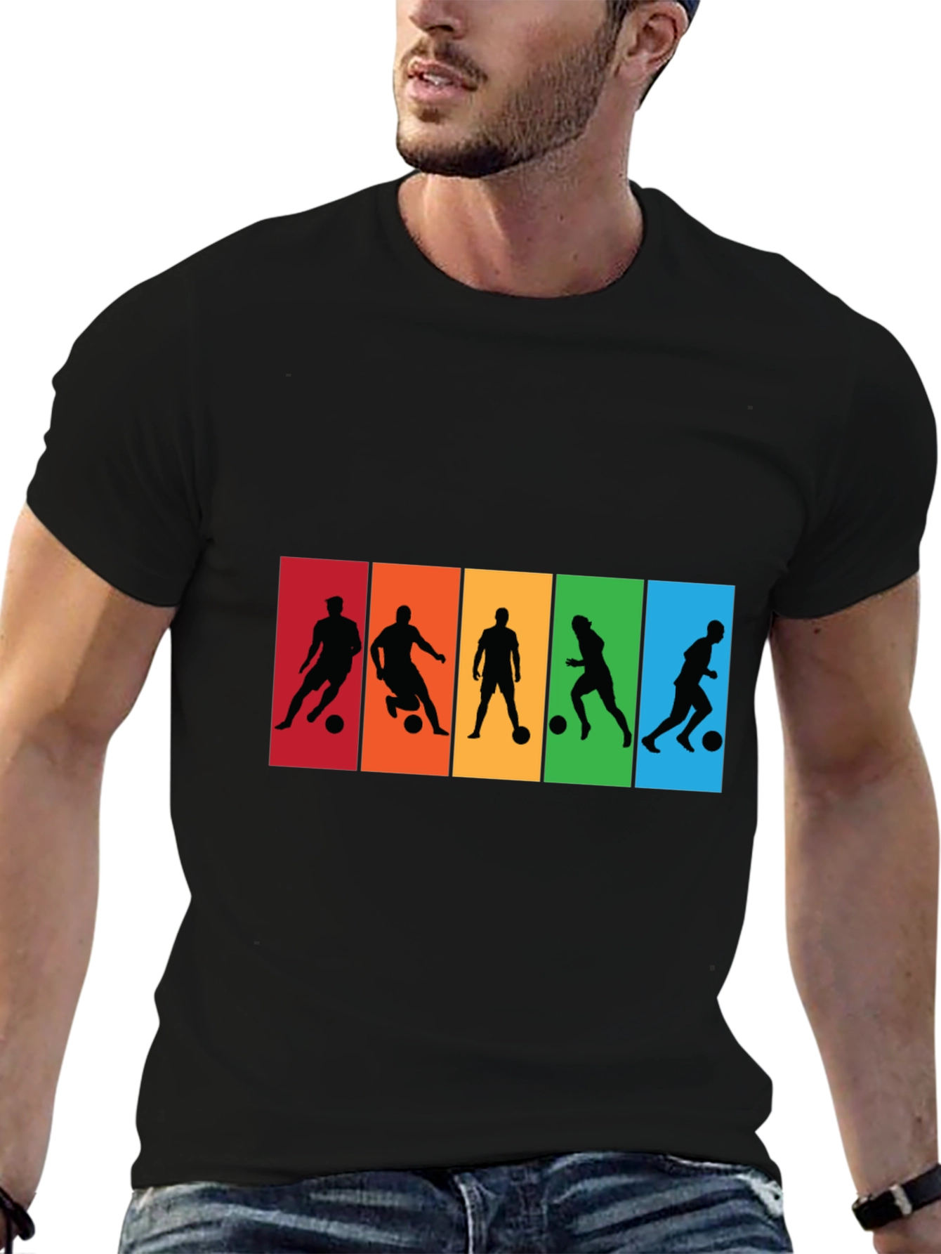Soccer Player Silhouette Graphic T-Shirt