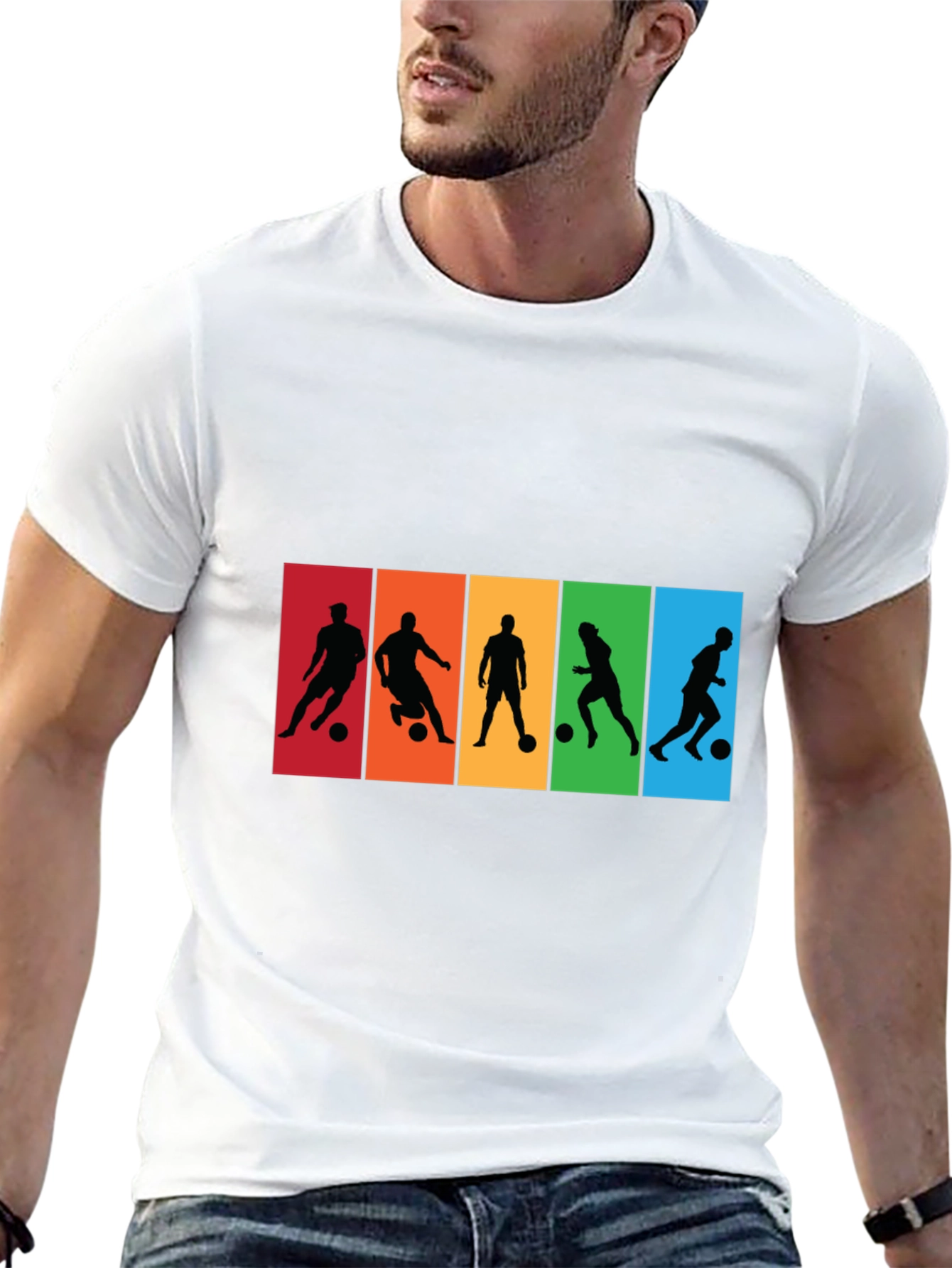 Soccer Player Silhouette Graphic T-Shirt