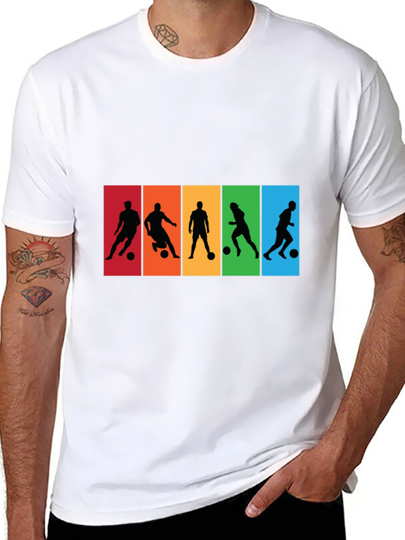 Soccer Player Silhouette Graphic T-Shirt