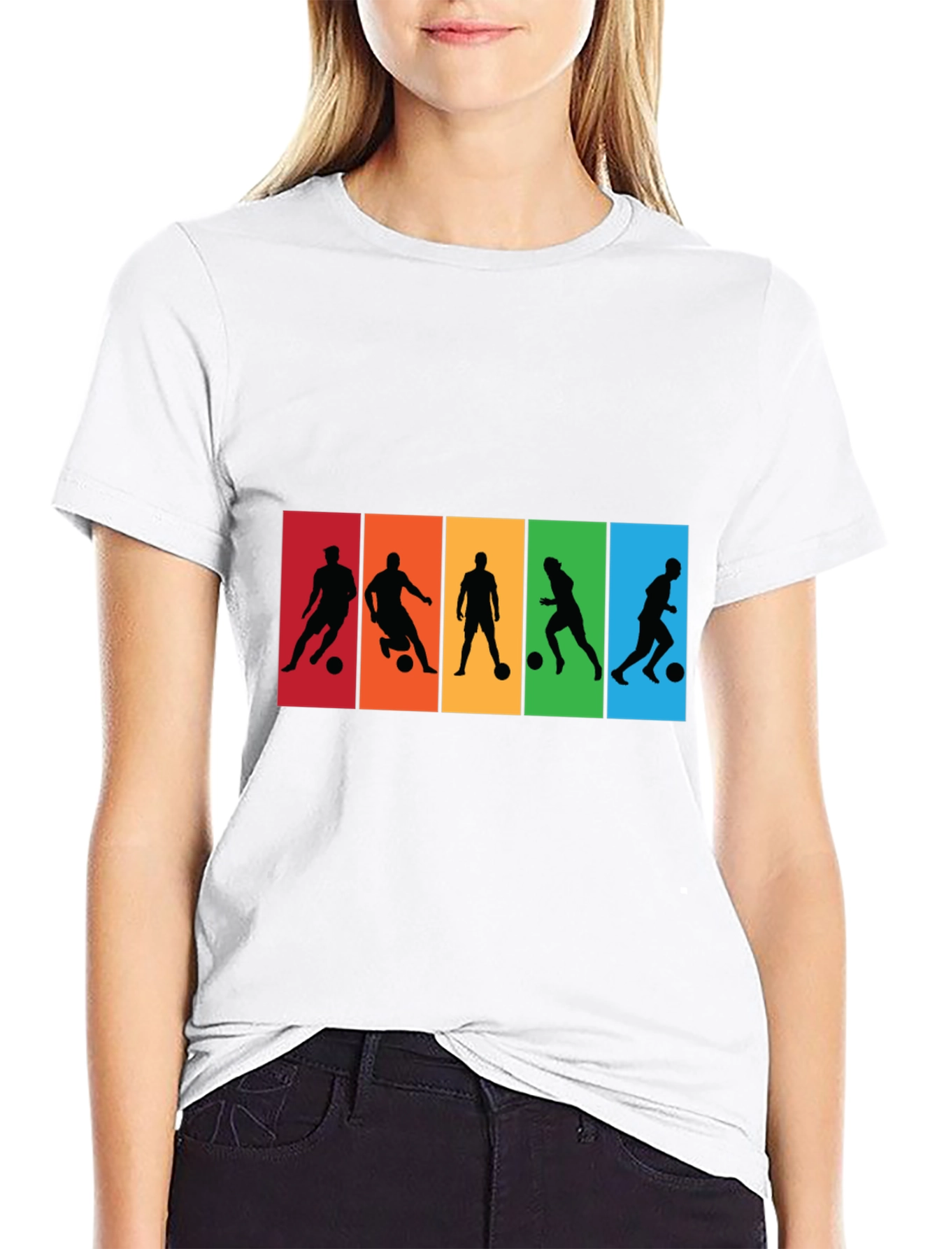 Soccer Player Silhouette Graphic T-Shirt