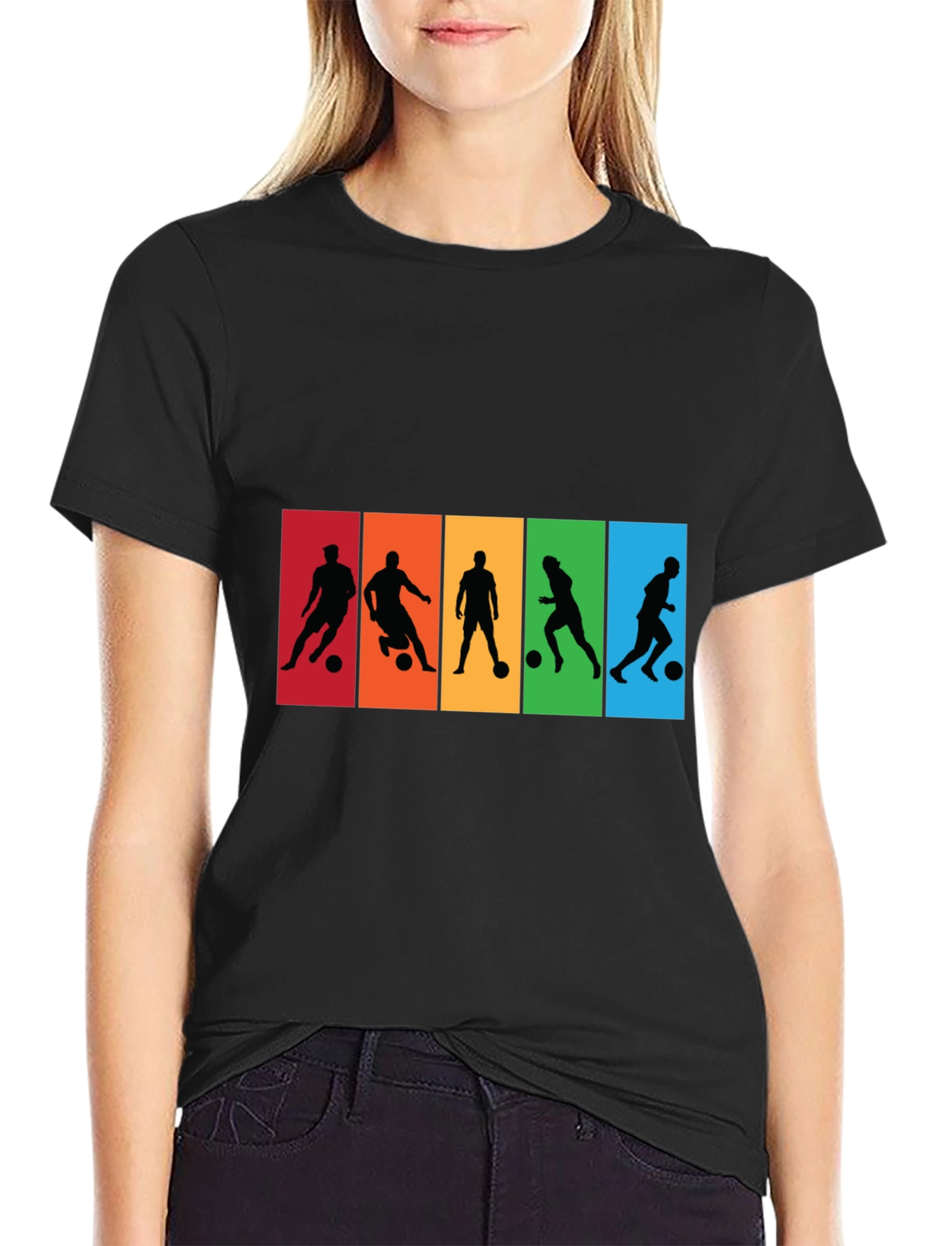 Soccer Player Silhouette Graphic T-Shirt