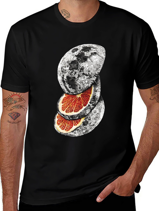 Moon Orange Graphic T-Shirt - Unique Design