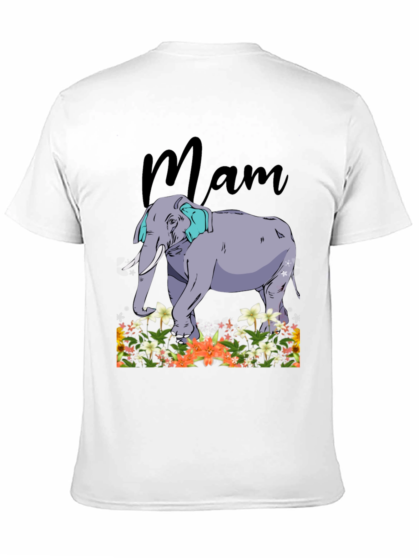 Mam Elephant Floral T-Shirt - Black