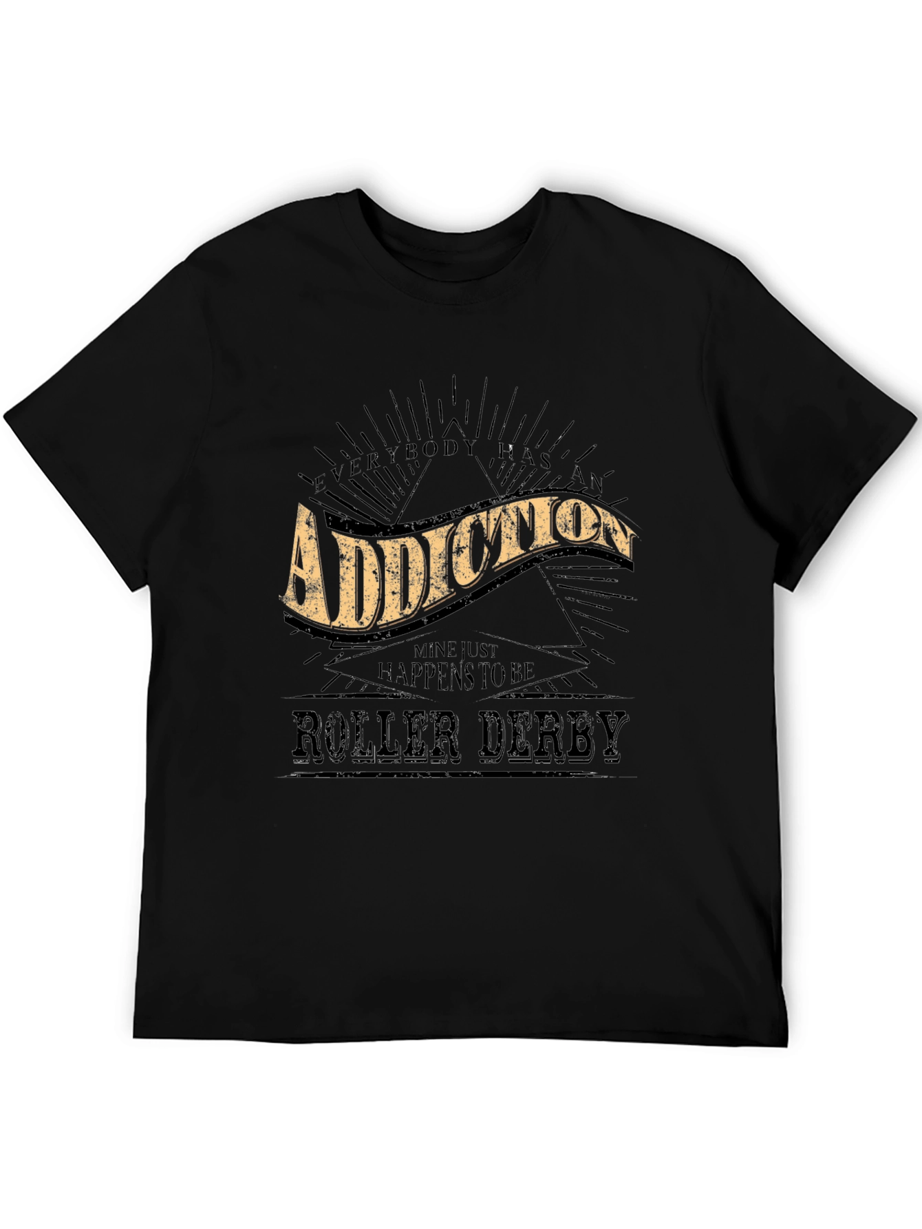 Addiction Roller Derby Graphic Tee - Black Cotton Blend