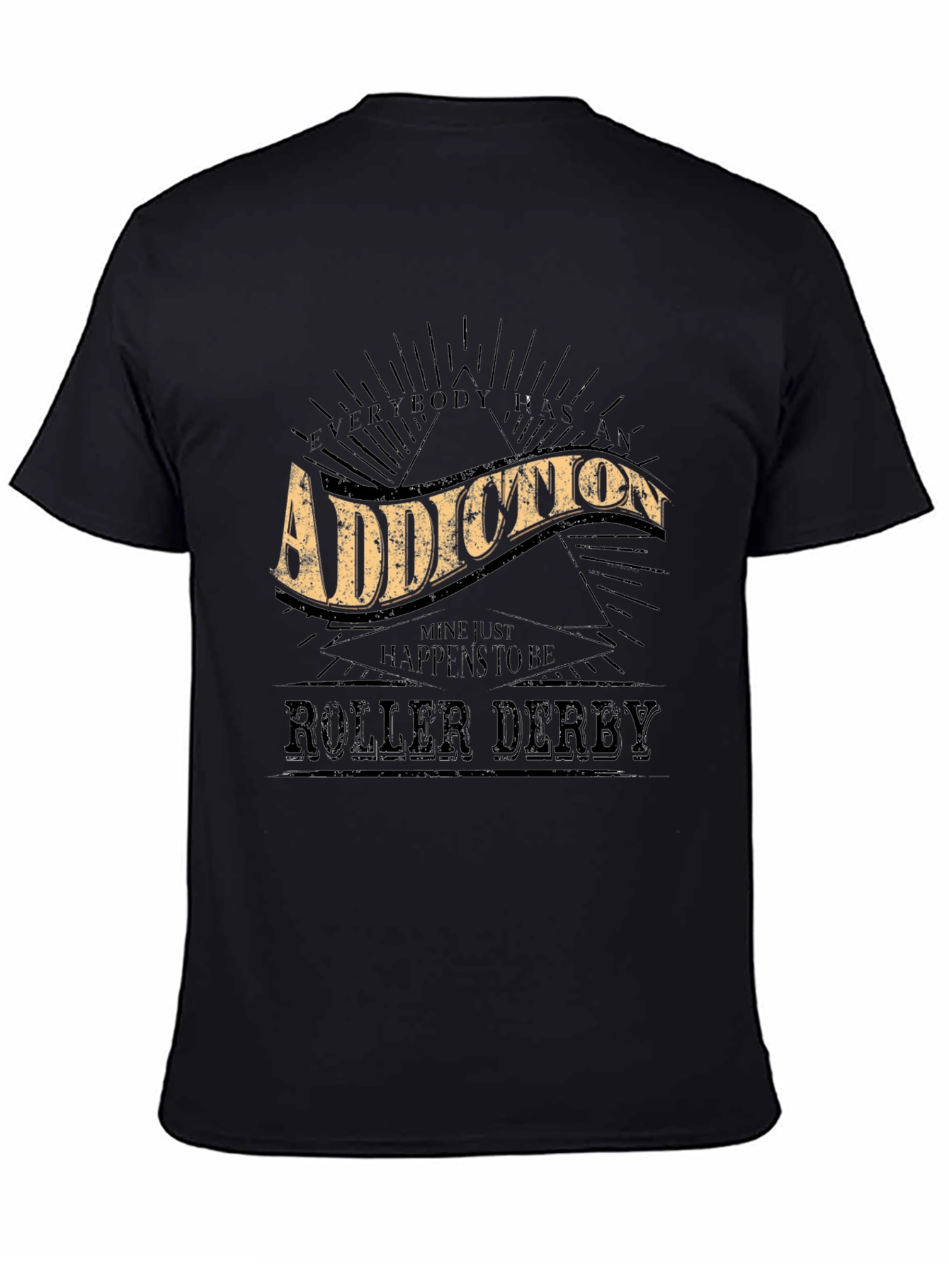 Addiction Roller Derby Graphic Tee - Black Cotton Blend