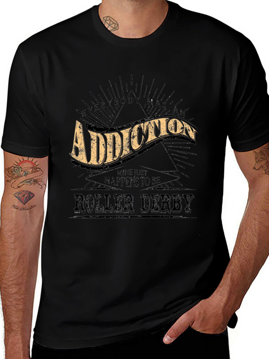 Addiction Roller Derby Graphic Tee - Black Cotton Blend