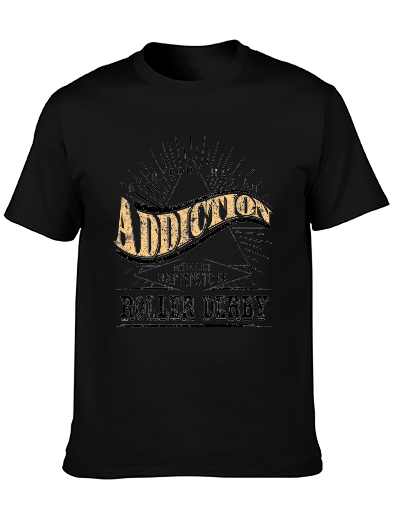 Addiction Roller Derby Graphic Tee - Black Cotton Blend