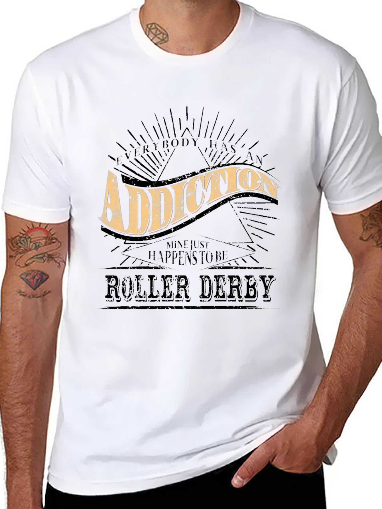 Addiction Roller Derby Graphic Tee - Black Cotton Blend