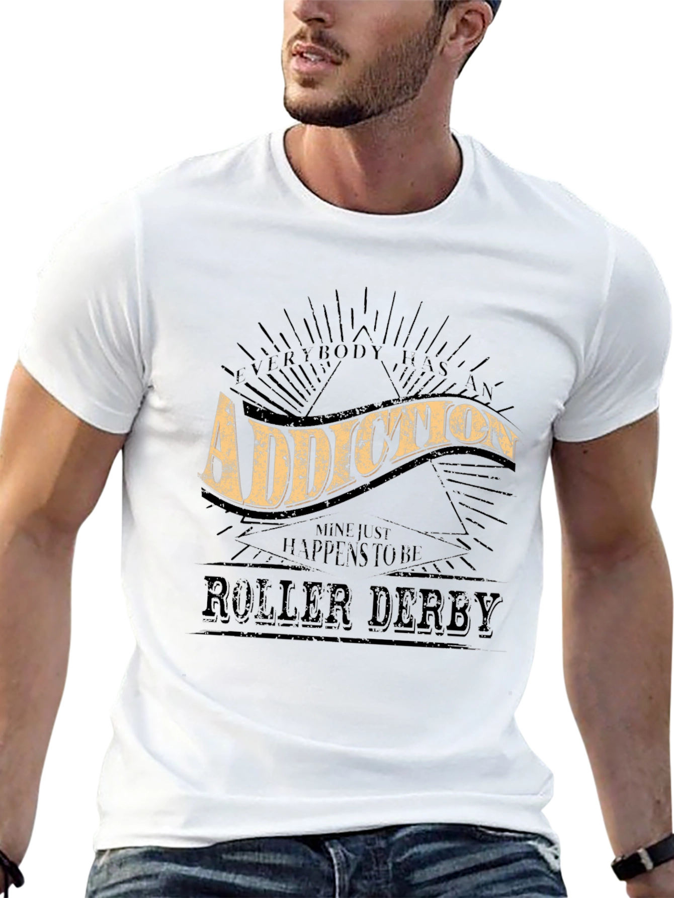 Addiction Roller Derby Graphic Tee - Black Cotton Blend