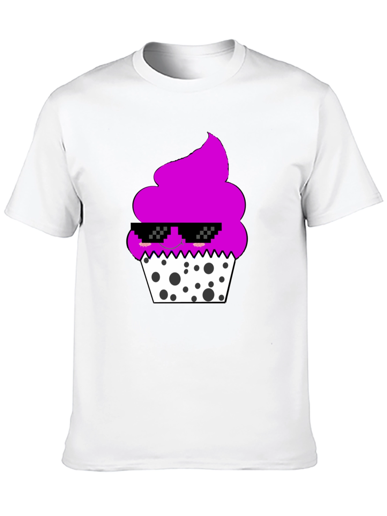 Cool Cupcake Graphic Tee - Black Cotton Blend