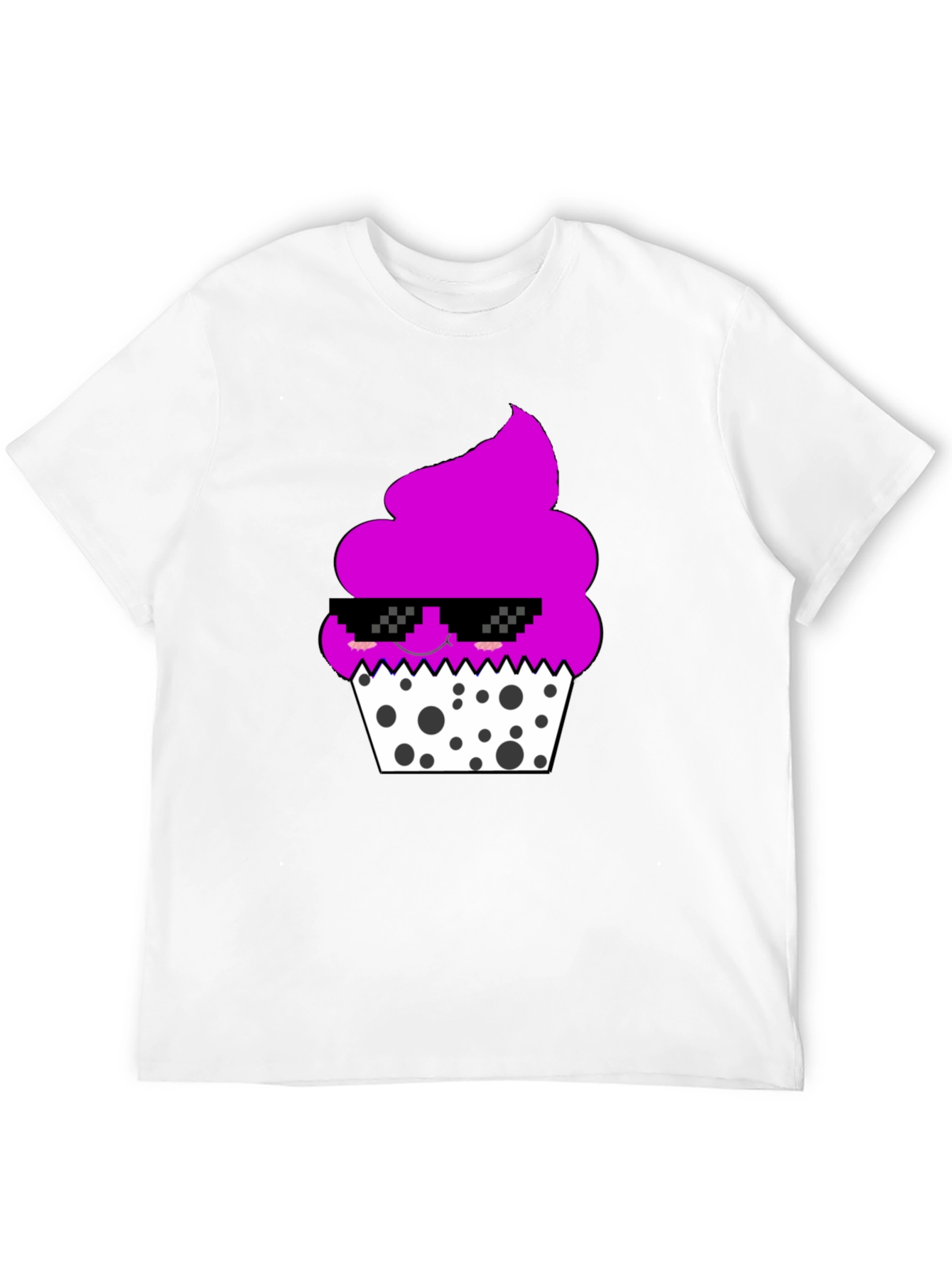 Cool Cupcake Graphic Tee - Black Cotton Blend